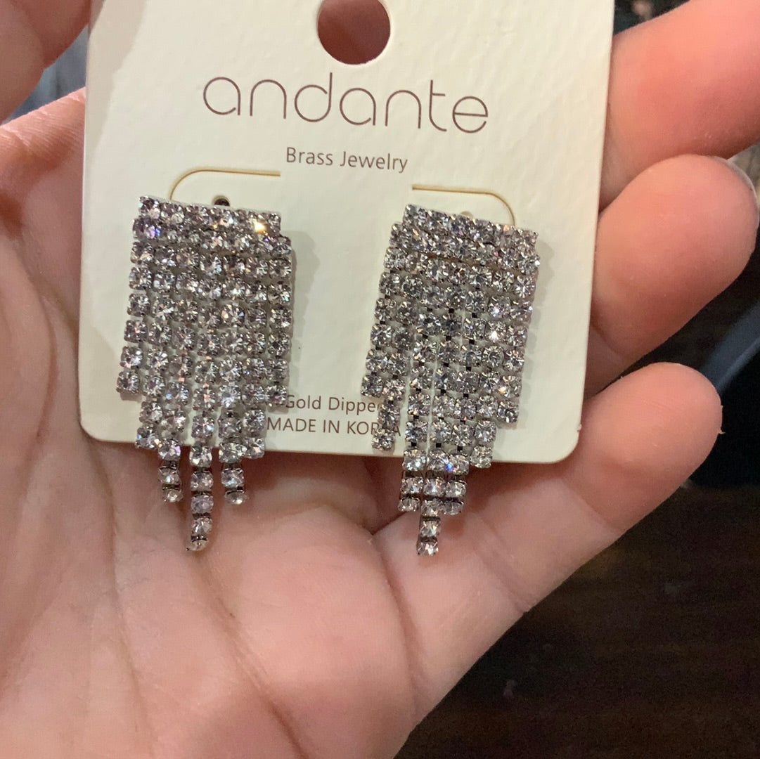 Medium silver dressy earrings