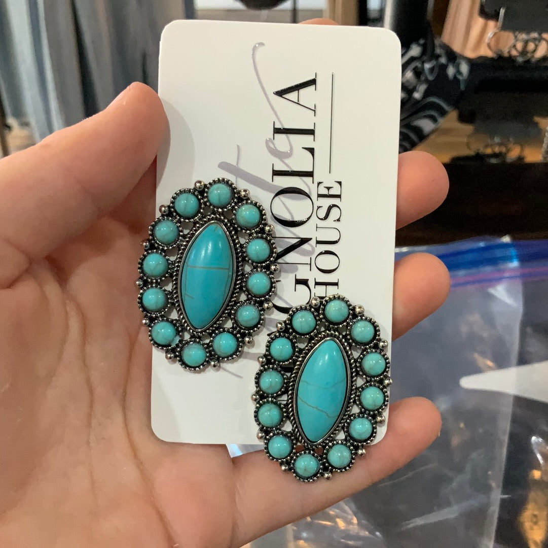 Turquoise Zuni Earrings