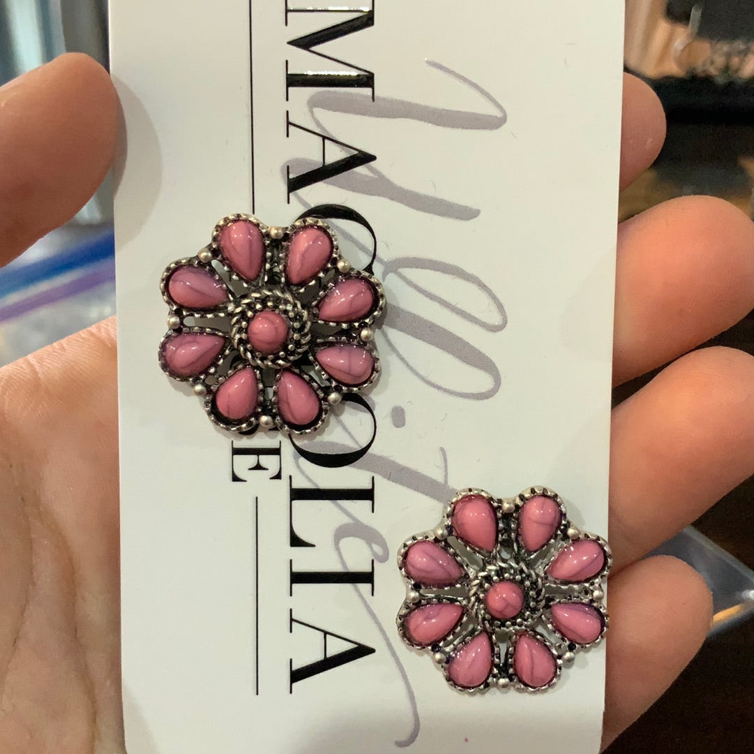 Pink stacker earrings